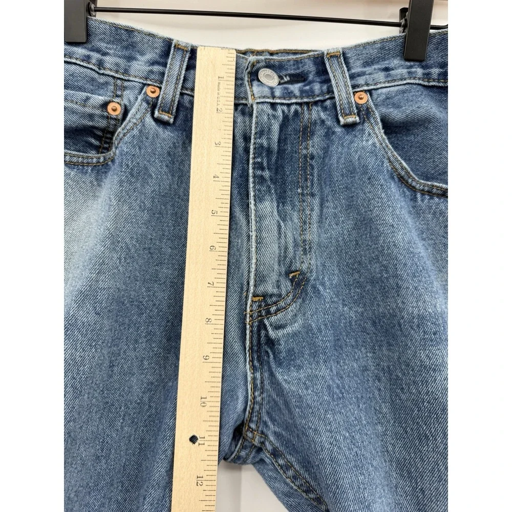 Levis 505 Jeans Mens 32x32 Blue Straight‎ Leg Medium Wash Distressed Denim Pants